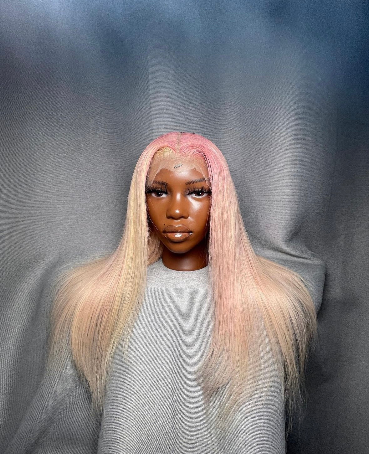 HD 13x4 pink and blonde straight frontal unit