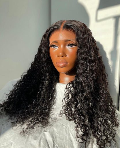 HD 6x6 closure black deep wave frontal unit