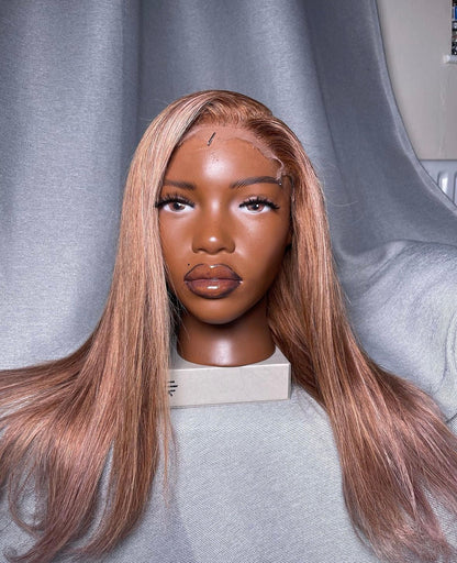 HD 6x6 closure honey blonde highlight straight frontal unit