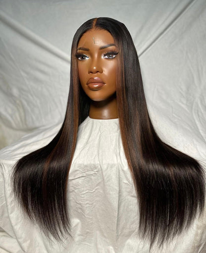 HD 6x6 closure Brown straight frontal unit