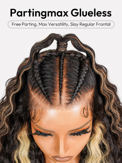 Glueless Highlight Stylist Wig Crimped Wavy 13x6 Lace Front Wig