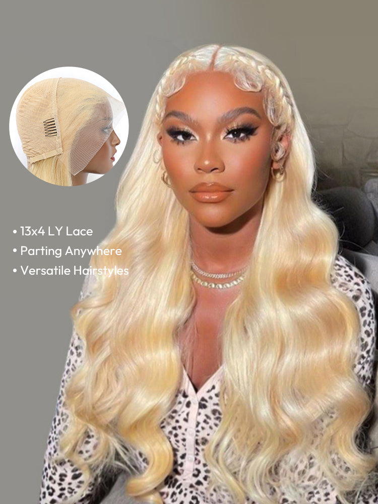 613 Blonde Long Straight and Body Wave Human Hair Super Invisible LY Lace Front Wig