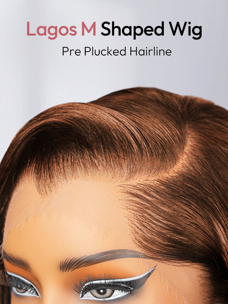 Light Brown Glueless Upgrade M-Shaped Hairline Wig With Loose Body 100% Human Hair 13x4 Undetectable Lace Front Wig