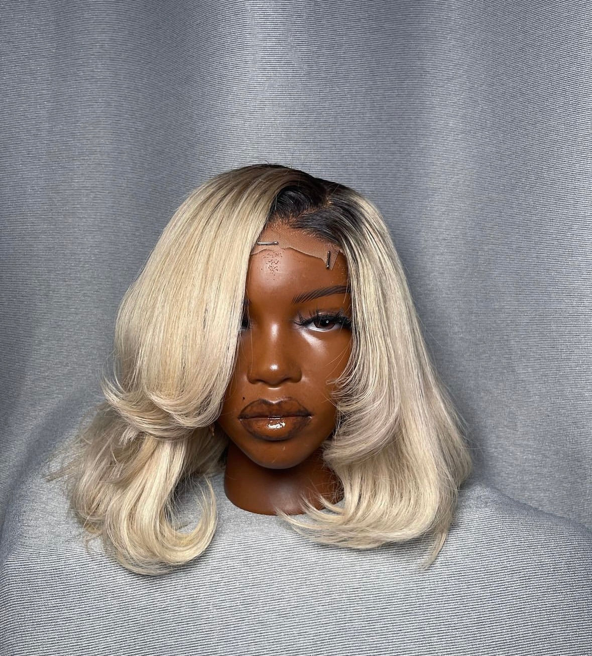 HD 5x5 closure dark root blonde straight frontal unit