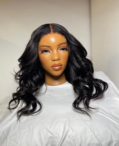 HD 5x5 closure black wavy frontal