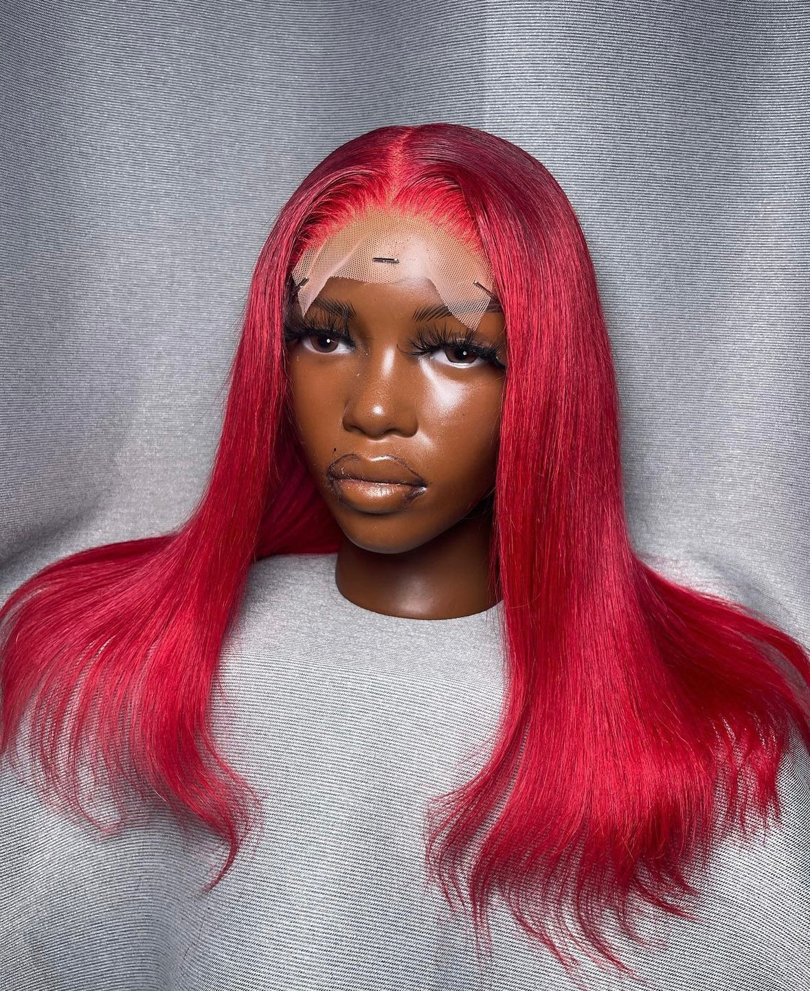 HD 5x5 closure bright red straight frontal unit