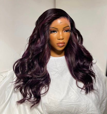 HD 7x7 closure soft layered deep purple frontal