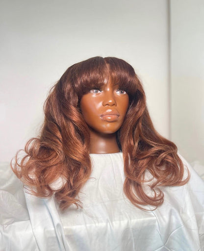 HD 5x5 closure copper layered wavy frontal unit