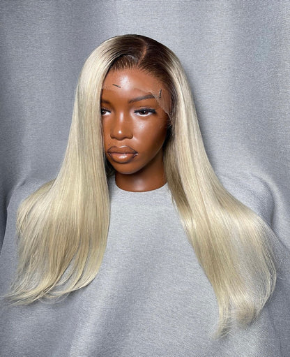 HD 13x4 ice blonde straight frontal unit