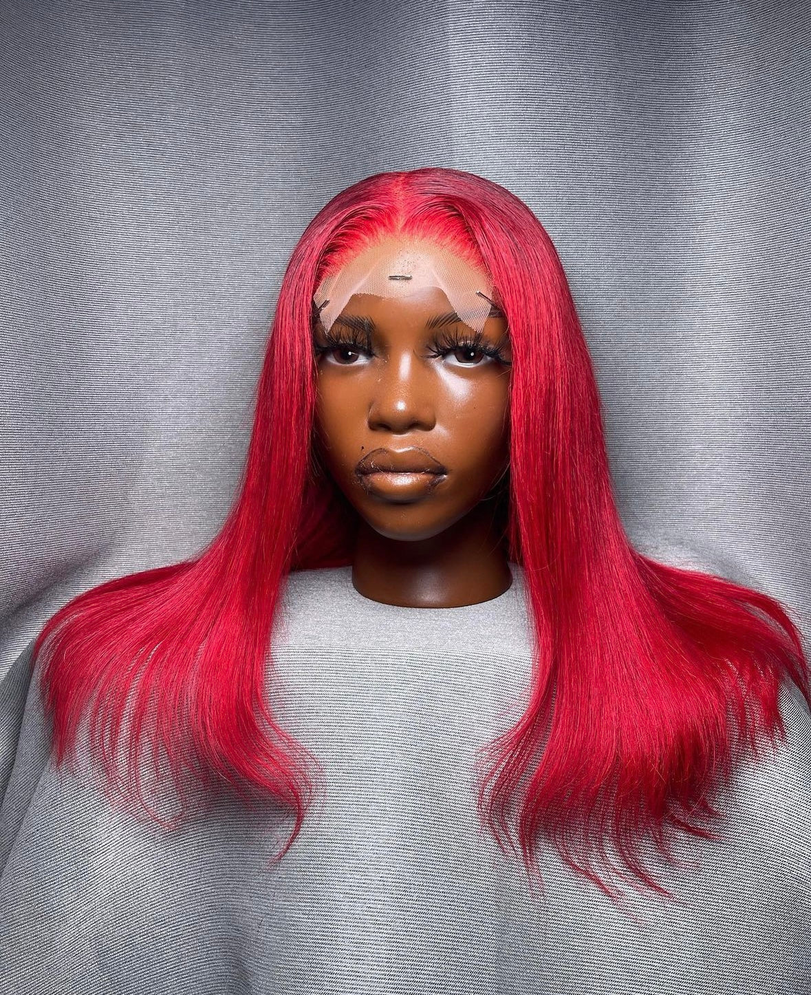 HD 5x5 closure bright red straight frontal unit