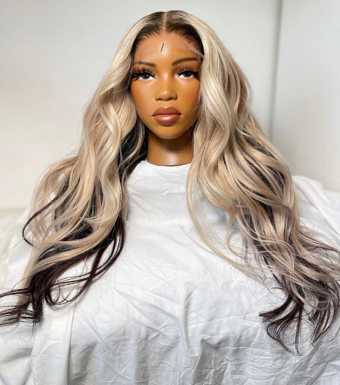 HD 6x6 closure blonde highlight wavey frontal