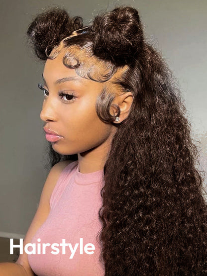Chocolate Brown Deep Wave Invisi Strap Snug Fit 360 Lace Frontal Bleached Knots Glueless Lace Wig