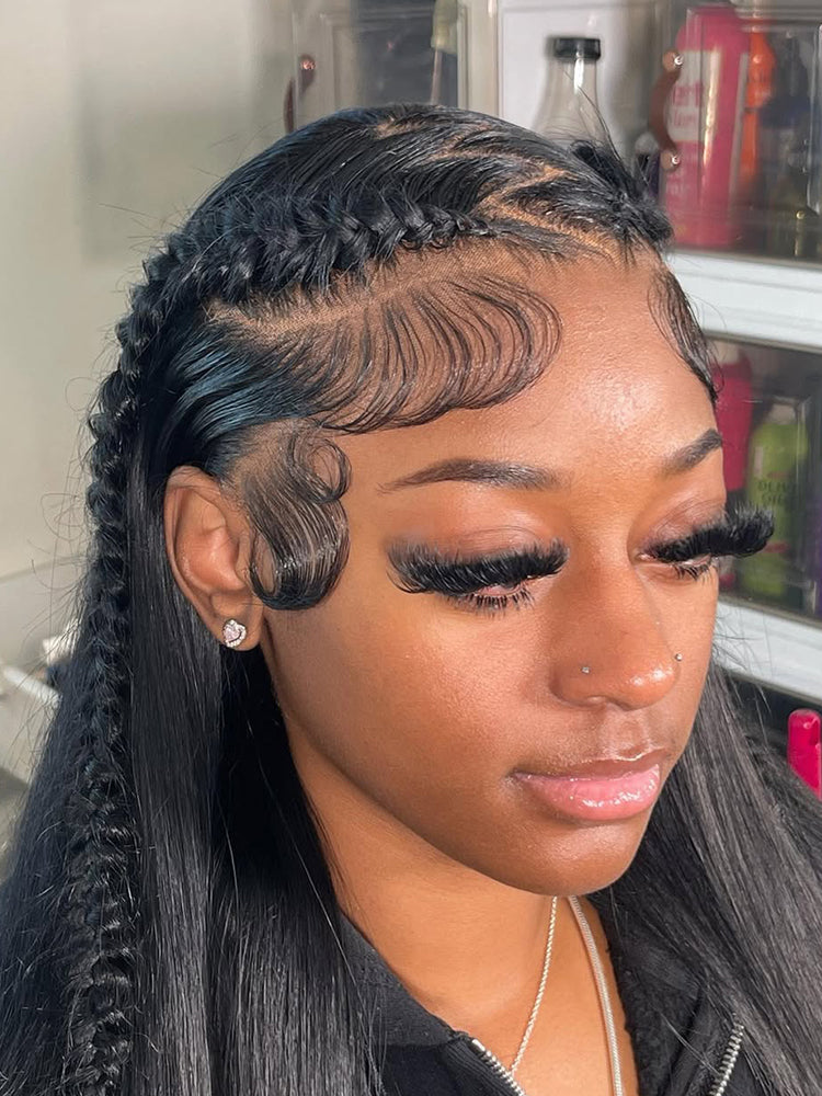 Glueless Pre-Styled Straight Wig Zig Zag Parting 13x6 Lace Front Wig