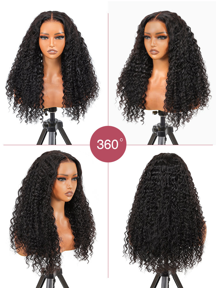 Deep Wave HD Transparent Lace Frontal Wigs Invisible HD Lace Wig