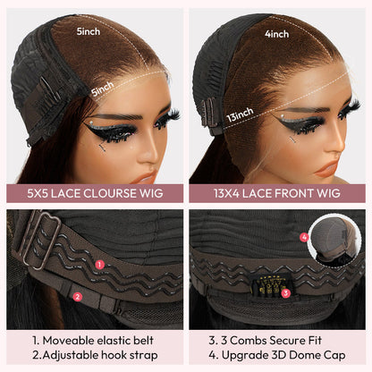 Highlight Wigs Straight Hair Ombre Wigs Customized Human Hair Lace Front Wig