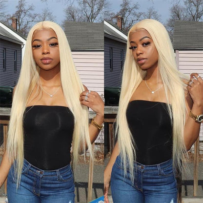 Straight 613 Wigs 5*5 Closure Wigs Pure Blonde 13*4 Lace Front Wig