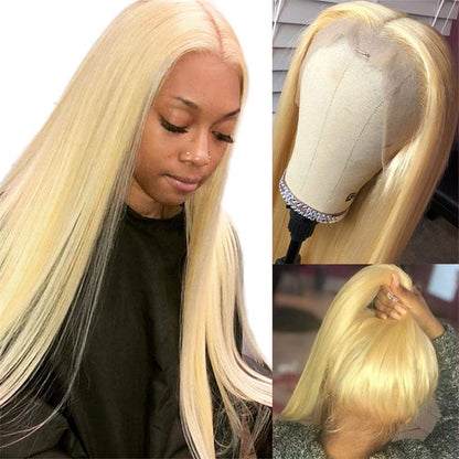 Full Lace Wigs 613 Colored Hair Lace Wigs 150% Density Blonde Straight Virgin Hair Ombre Wig