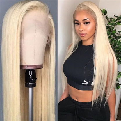 Full Lace Wigs 613 Colored Hair Lace Wigs 150% Density Blonde Straight Virgin Hair Ombre Wig