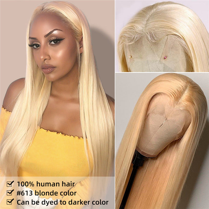 Straight 613 Wigs 5*5 Closure Wigs Pure Blonde 13*4 Lace Front Wig