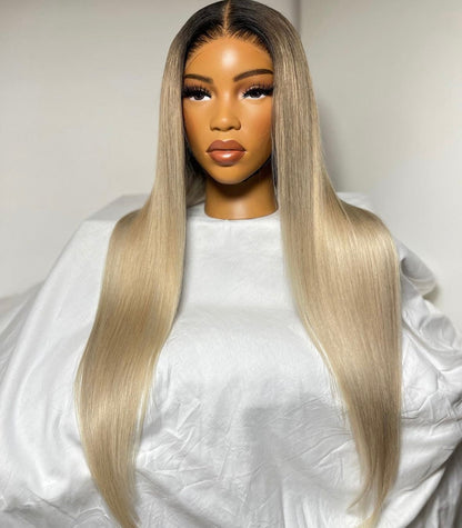 HD 6x6 closure blonde straight frontal