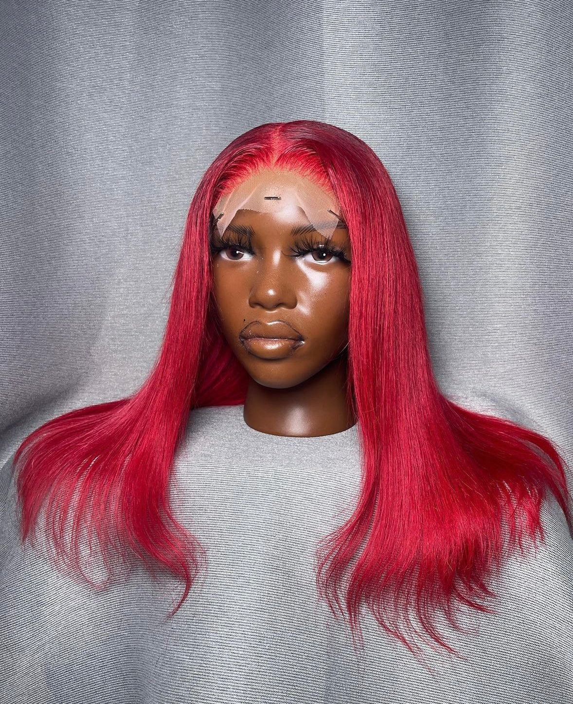 HD 5x5 closure bright red straight frontal unit