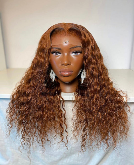 HD 5x5 closure ginger deep wave frontal unit