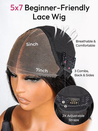 Body Wave Pre-Cut HD Undetectable Lace Pre-Bleached Closure Wig