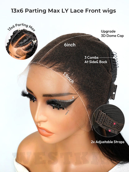 Pre-Braided Stylist Wig Loose Deep Human Hair Wig 13X6 Knotless Super Invisible LY Lace Front Wig