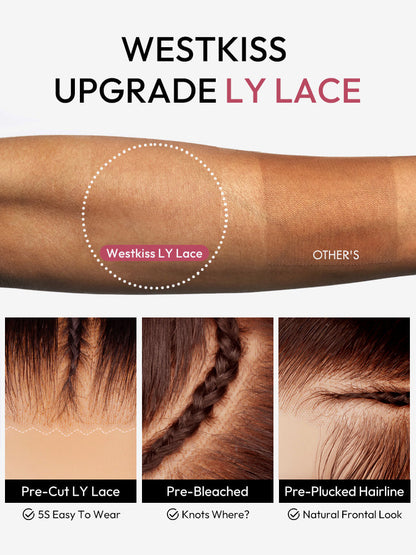 Brown Deep Wave Wig Knotless Pre-Braided 13x6 Parting Lace Front Wig