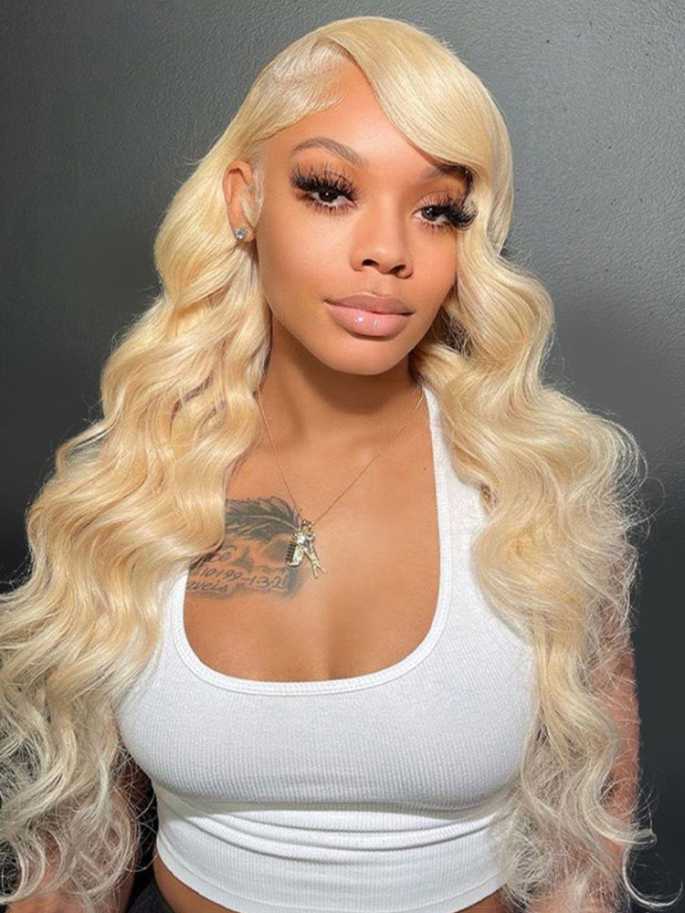 613 Blonde Long Straight and Body Wave Human Hair Super Invisible LY Lace Front Wig