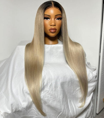 HD 6x6 closure blonde straight frontal