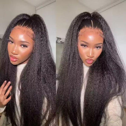 Yaki Straight 4*7 Pre-cut Lace Closure Wig Human Hair