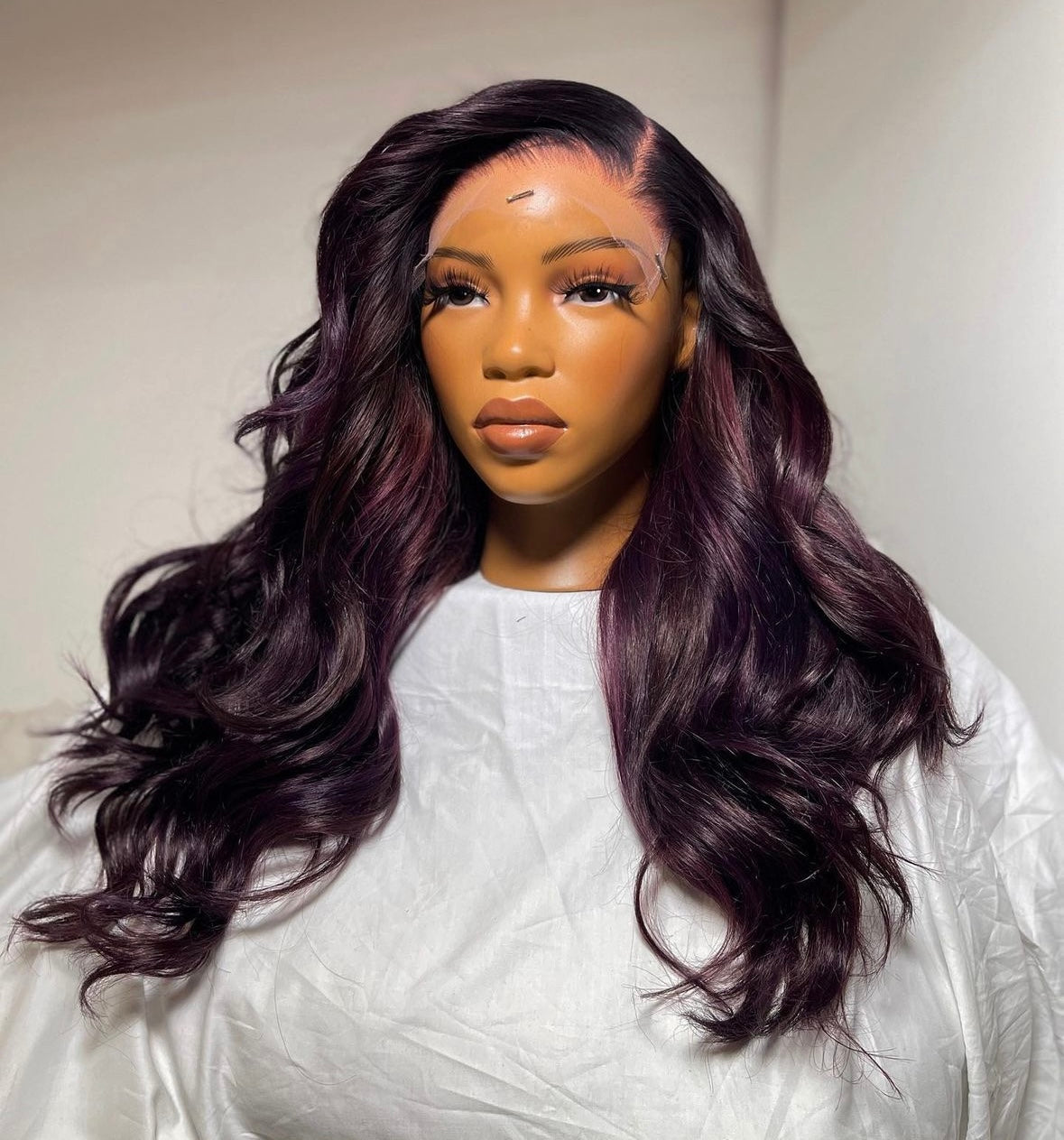 HD 7x7 closure soft layered deep purple frontal