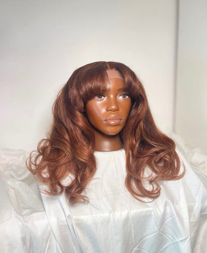 HD 5x5 closure copper layered wavy frontal unit