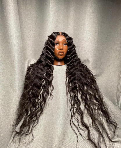 HD 5x5 closure jet black wavy fronta unit