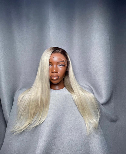 HD 13x4 ice blonde straight frontal unit