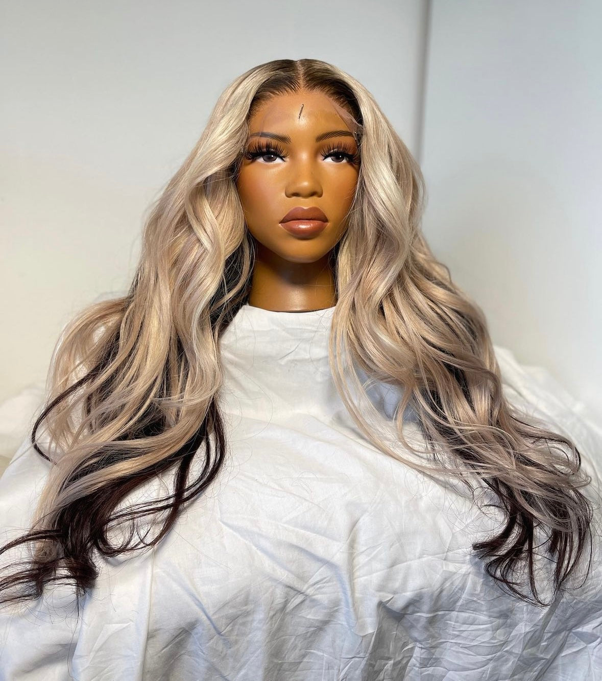 HD 6x6 closure blonde highlight wavey frontal