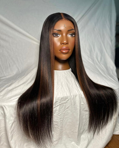 HD 6x6 closure Brown straight frontal unit