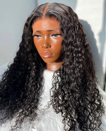 HD 6x6 closure black deep wave frontal unit