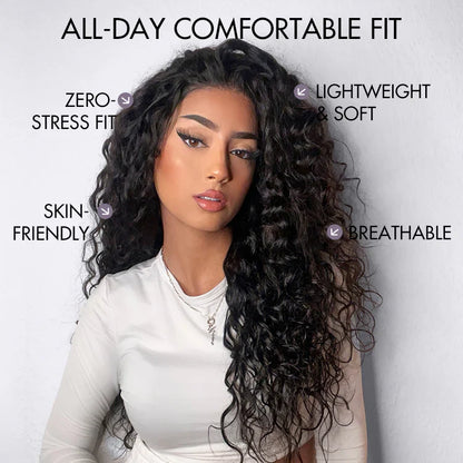 Effortless Water Wave Snugfit Glueless 5x5 Closure Pre-Cut Lace Curly Wig