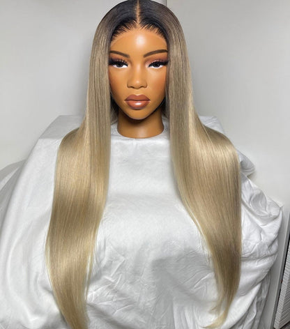 HD 6x6 closure blonde straight frontal