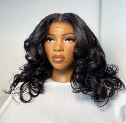 HD 5x5 closure layered wavy frontal