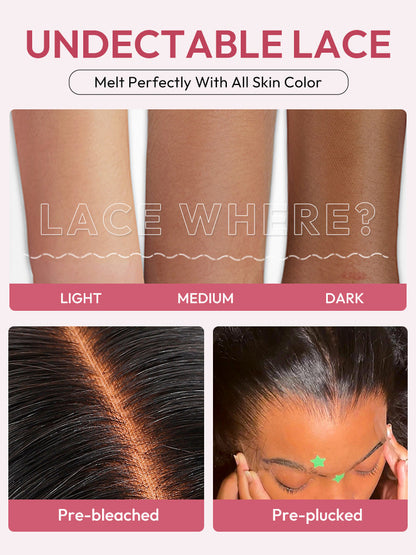 Blonde Ombre Wig Super Invisible LY Lace Wig Straight Human Hair With Dark Roots