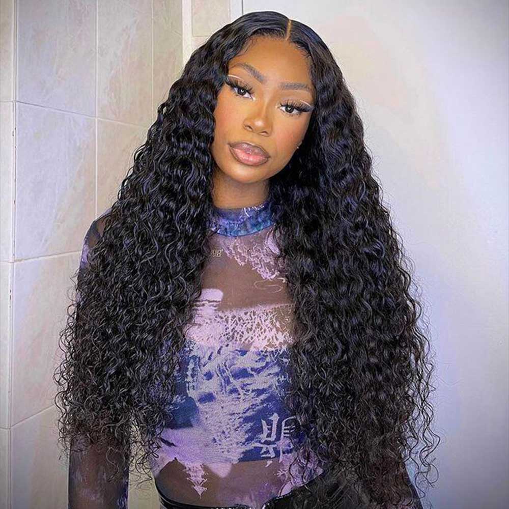 Water Wave 5*5 Closure Wigs Pre Plucked Natural Wave Real Human Lace Wig