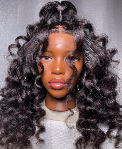 HD 5x5 closure black deep wave frontal unit