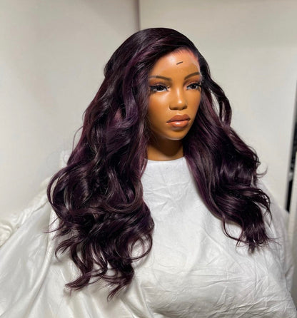 HD 7x7 closure soft layered deep purple frontal