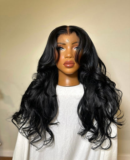 HD 13x6 Layered Jet Black frontal unit