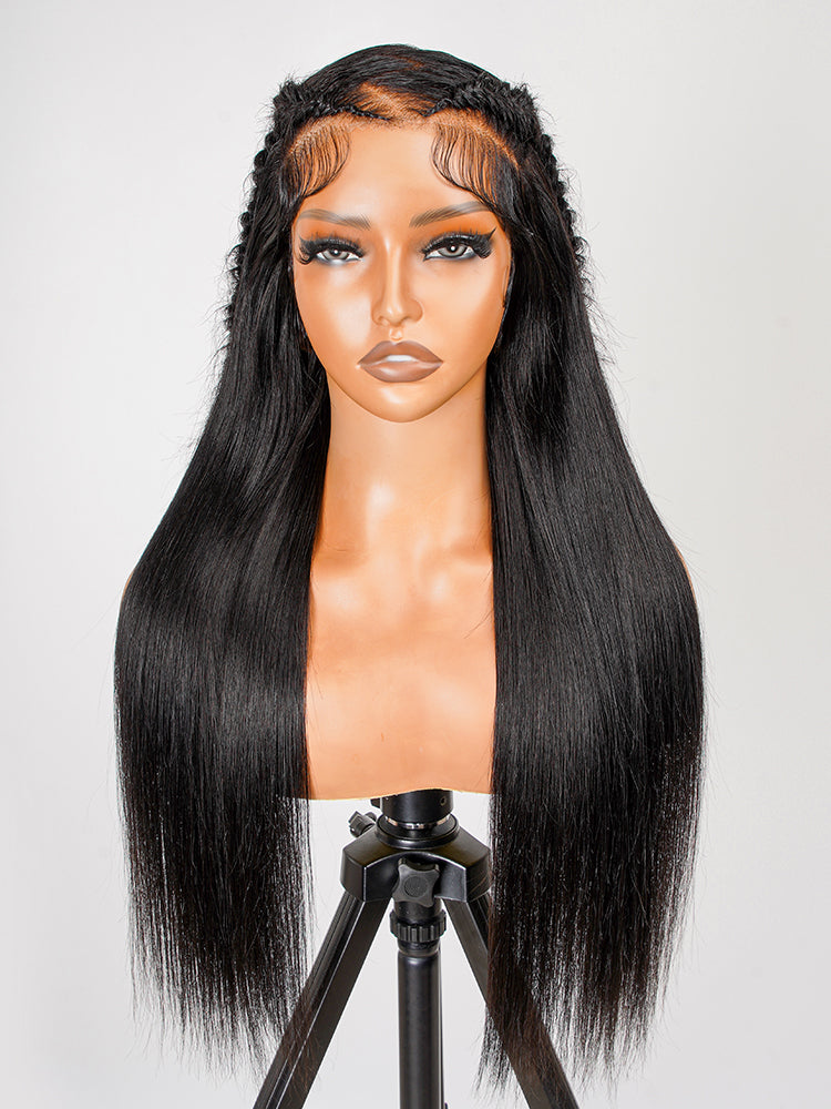 Glueless Pre-Styled Straight Wig Zig Zag Parting 13x6 Lace Front Wig