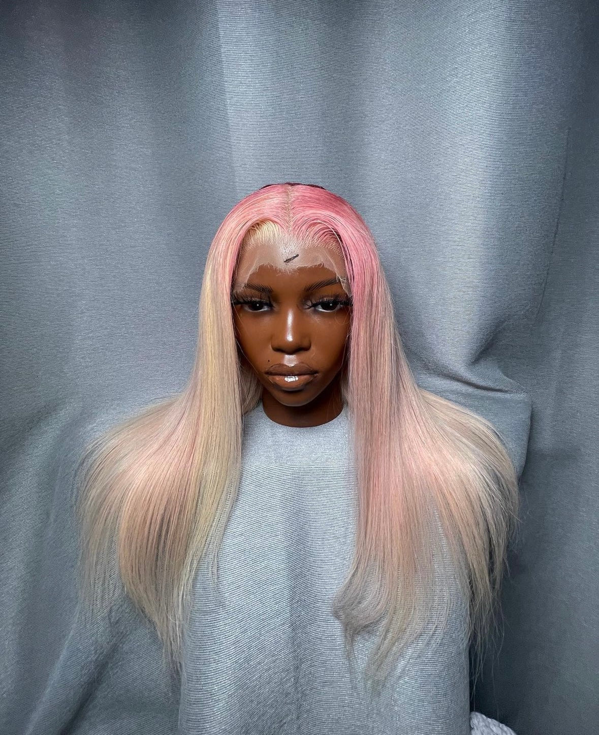 HD 13x4 pink and blonde straight frontal unit