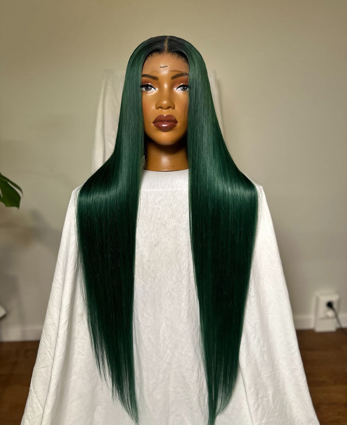 HD 4x4 closure dark green straight frontal unit